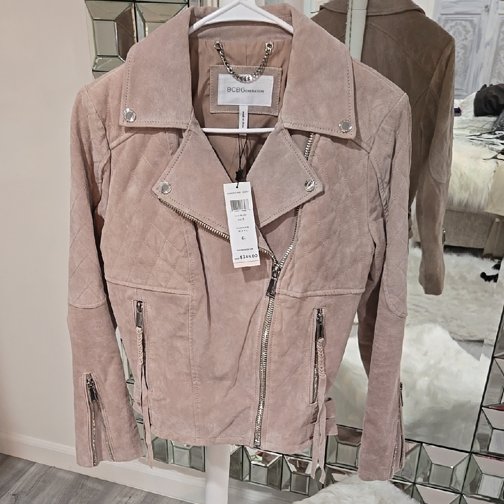 BCBGMAXAZRIA Pink Suede Jacket